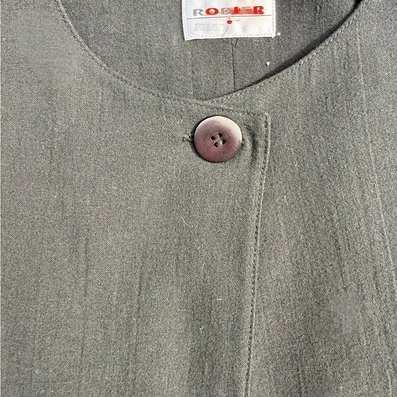 RODIER Women’s Black Cotton Blazer Cropped 3/4 Sleeve Size 46 short cardigan top - Picture 3 of 9